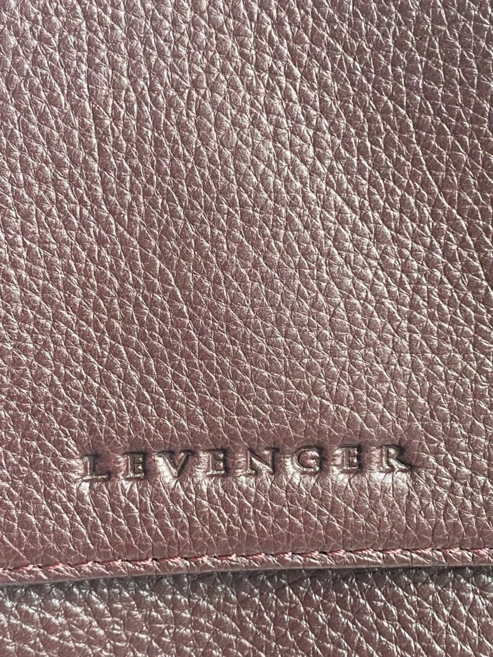 Levenger Burgundy Nylon Leather Backpack Drawstring Lightweight Travel Work Bag